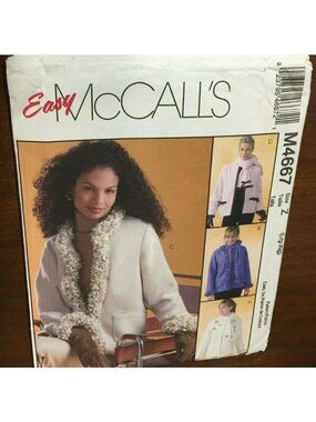 Vintage Sewing Pattern McCalls M4667 Miss Lined Jackets, Scarves Sz LRG-XLG U/C